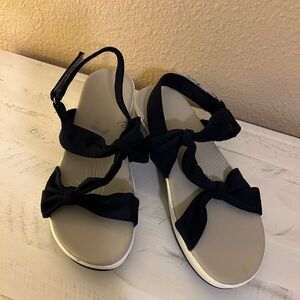 Elegant Black Bow Sandals